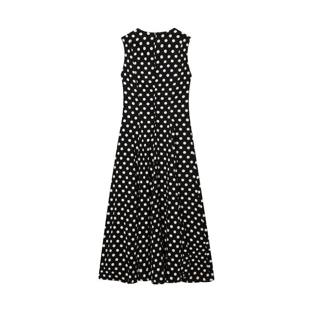 Fashionable commuting polka dot vest dress