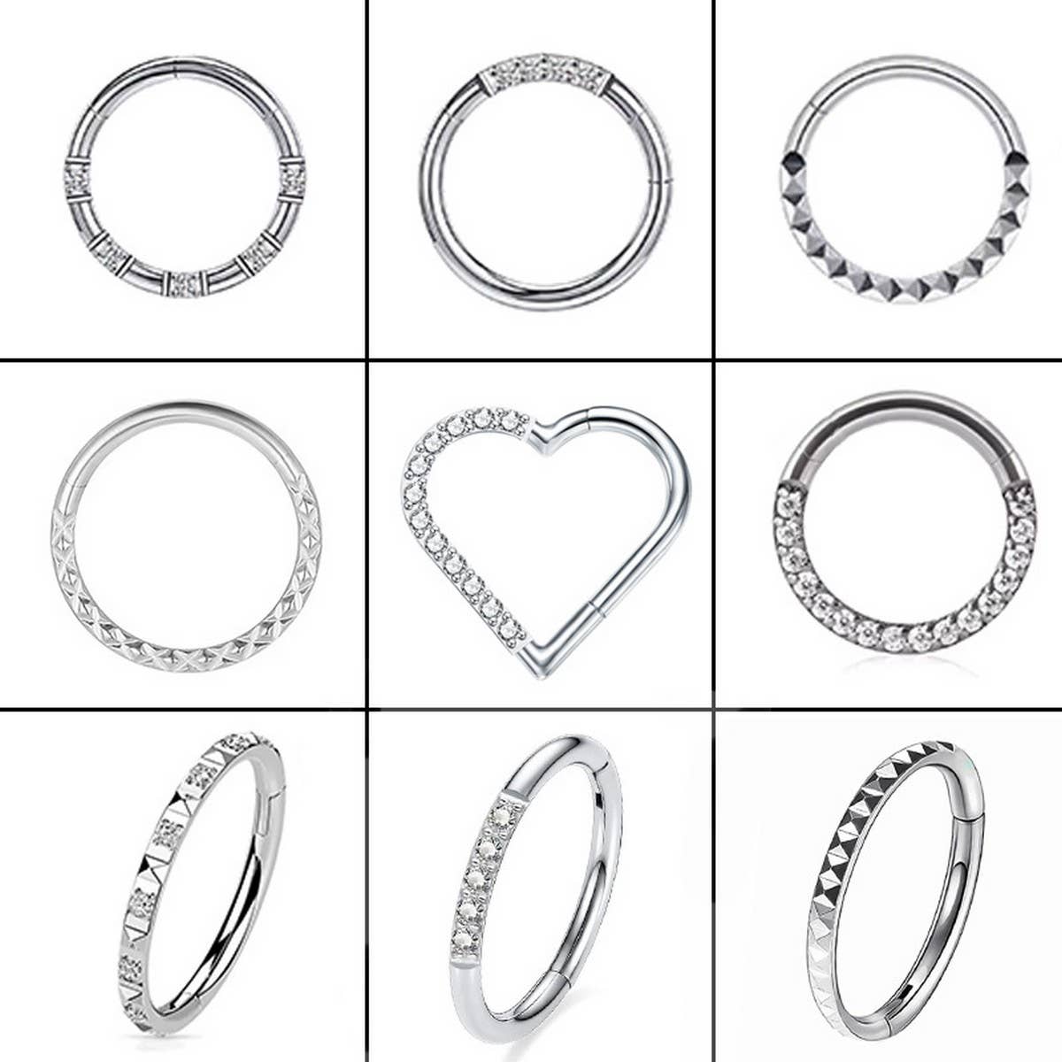 Rhinestone Septum Nose Ring for Piercing