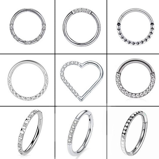 Rhinestone Septum Nose Ring for Piercing