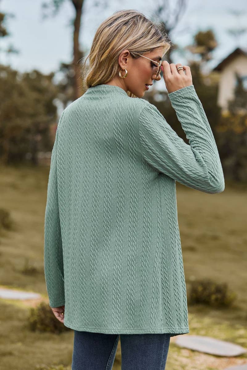 CWOCAL2127_SOLID COLOR BUTTON-DOWN LONG SLEEVE CARDIGAN