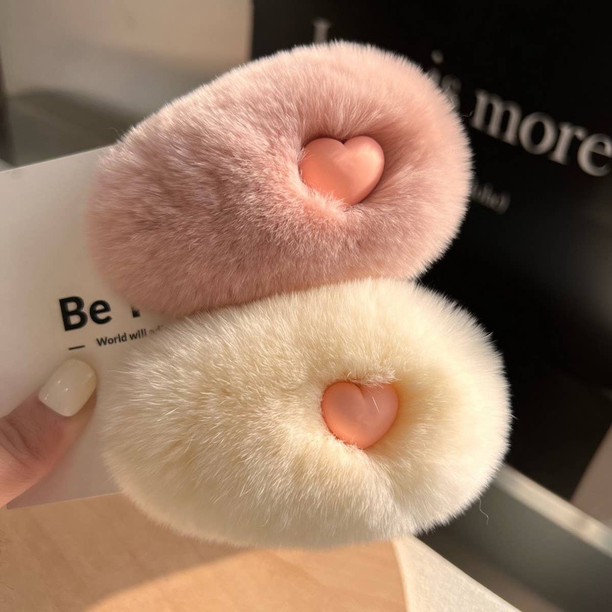 DESIGN PERSONALITY CUTE PLUSH GIRL LOVE HAIR CLIP