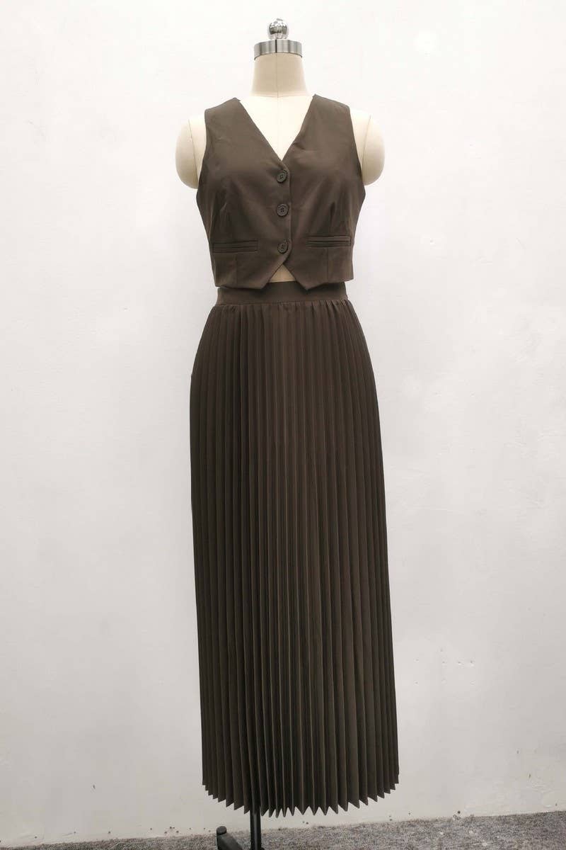 CWSS1058_SUMMER SLEEVELESS VEST HIGH-END TWO-PIECE SUIT