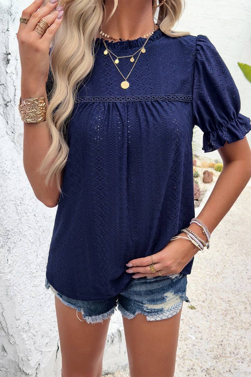 CWTBLS0389_Round Neck Short Sleeve Top