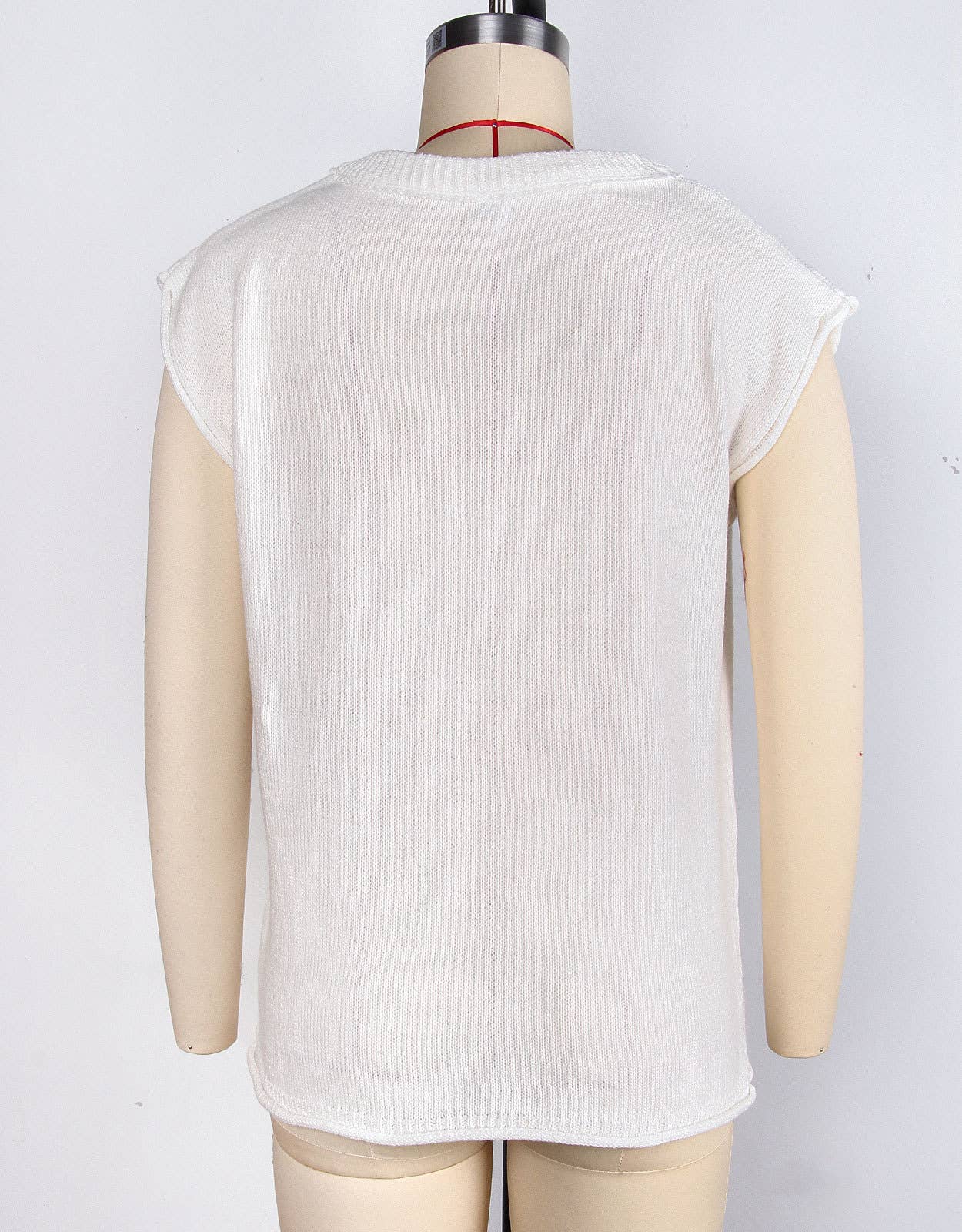 Four-leaf clover jacquard short-sleeved sweater