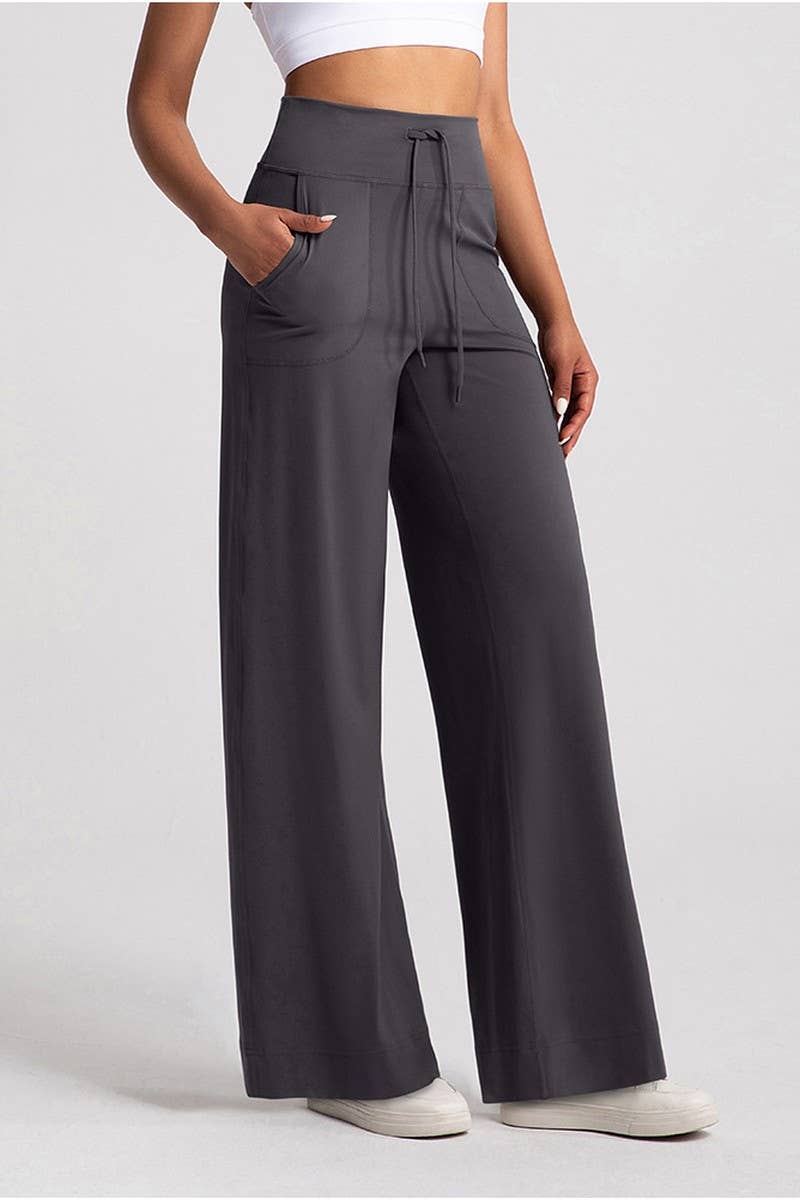 CWBLP1510_LOOSE STRAIGHT DRAWSTRING SPORTS YOGA PANTS