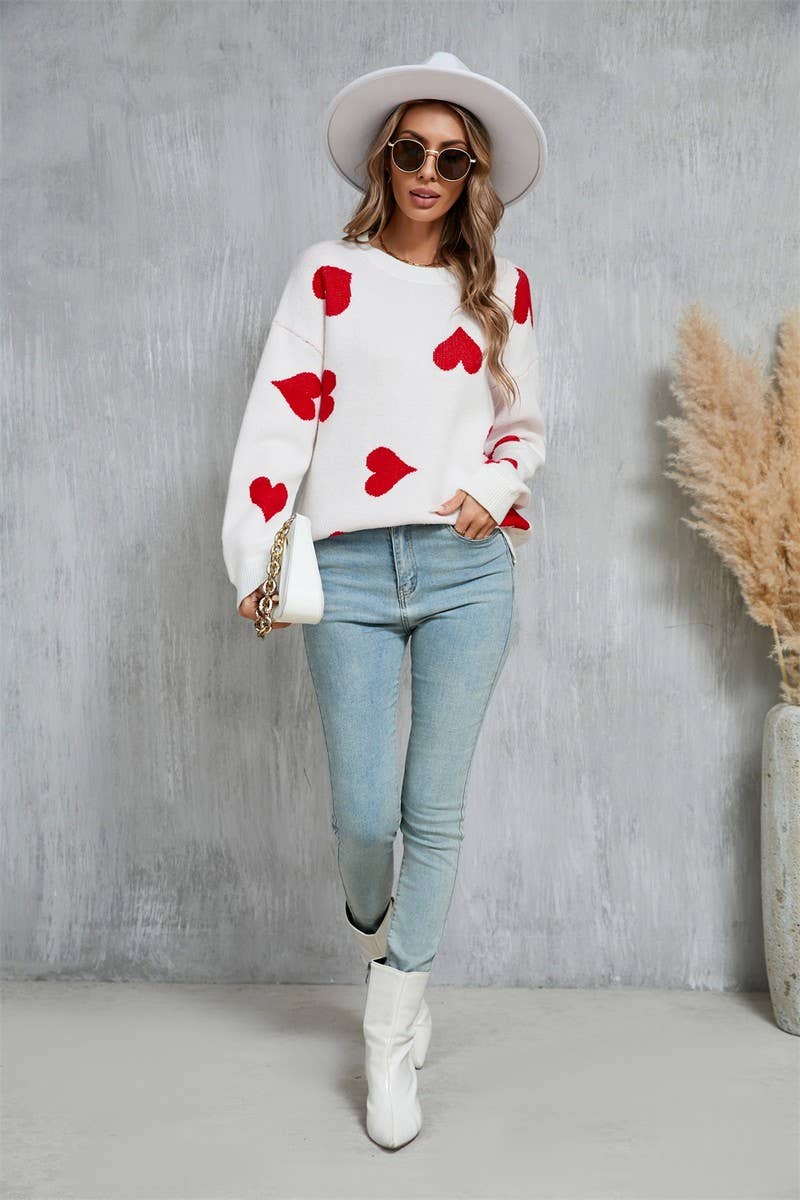 CWOSWL5762_VALENTINE'S DAY HEART LONG SLEEVE KNITTED SWEATER