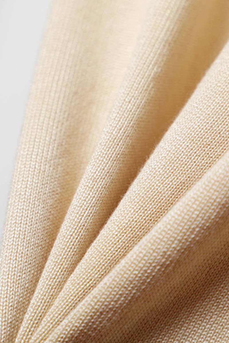 CWOSWSL0011 Button Down Sleeve  V-Neck Cardigan Sweater