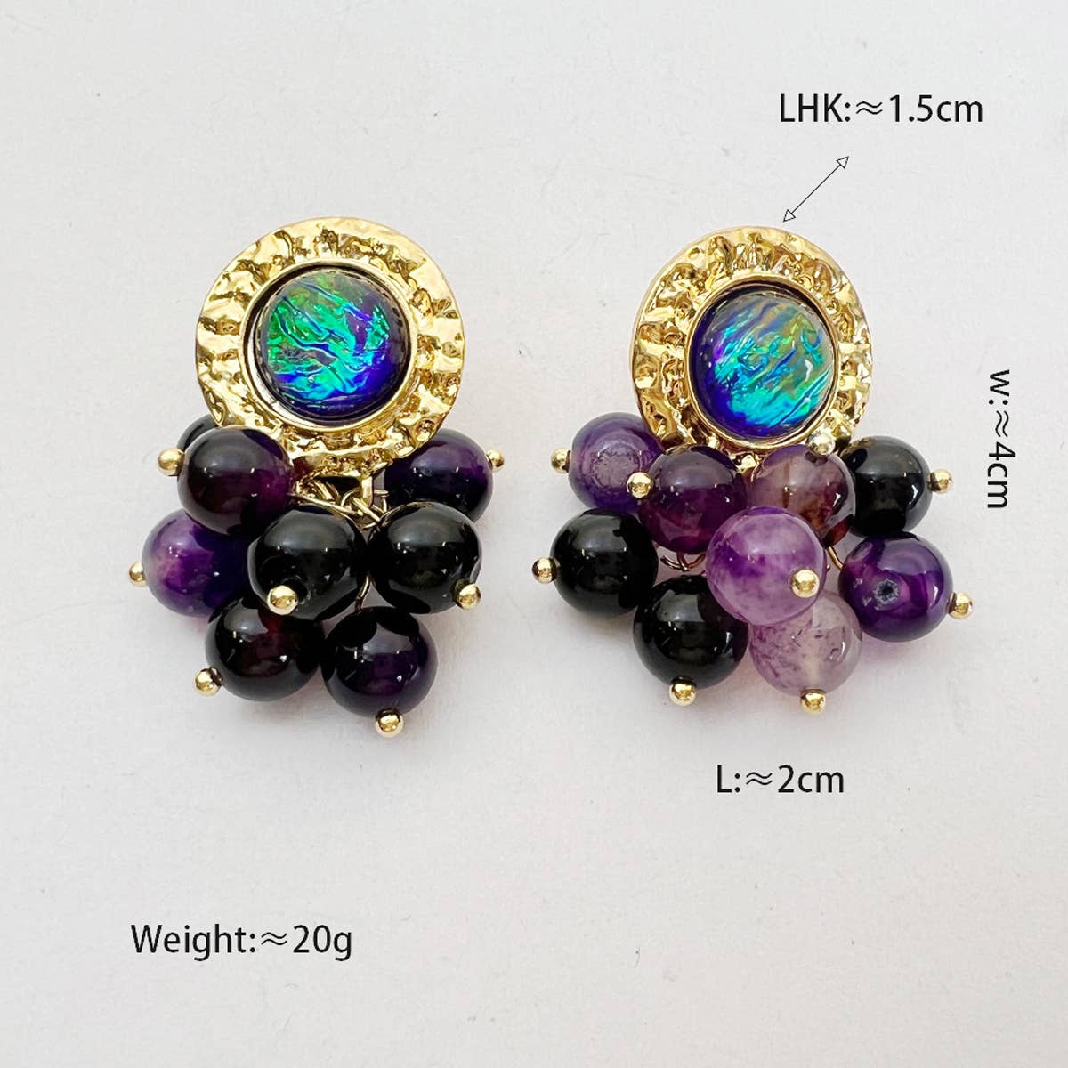 GRAPE SHAPE 925 SILVER NEEDLE STUD EARRINGS