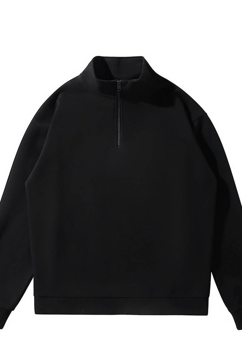 CWTBLL4170_LOOSE-FITTING TURTLENECK HALF-ZIP SWEATSHIRT