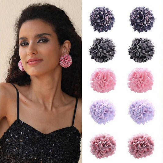 Vintage Rose Fabric Stud Earrings ? Handmade Chic