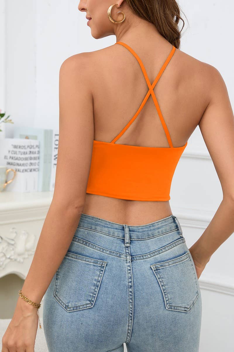 CWTTK00283_SOLID COLOR CUTOUT CROP STRAP TOP