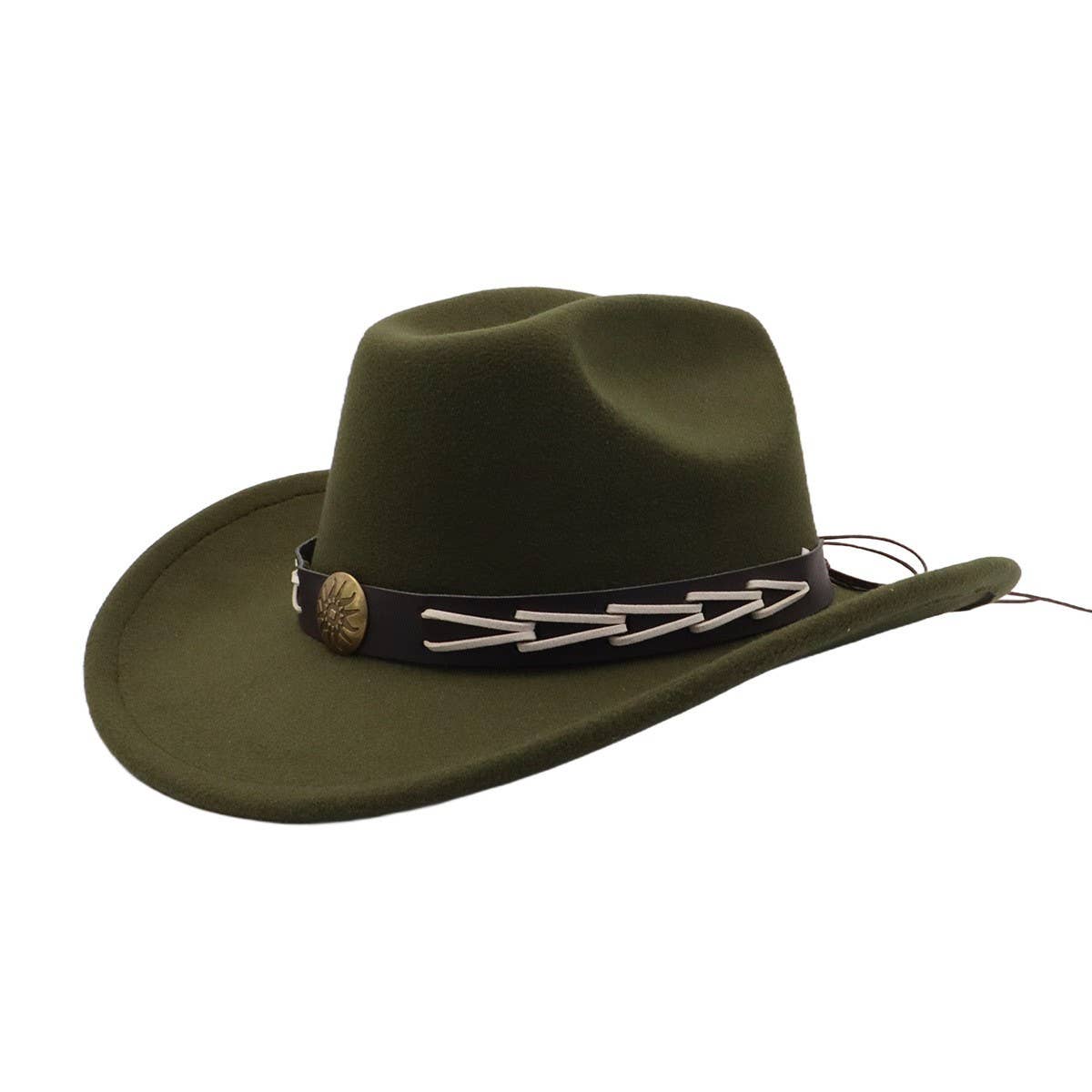 Couples Wool Fedora Hat Cowboy Jazz Style_CWAH04383