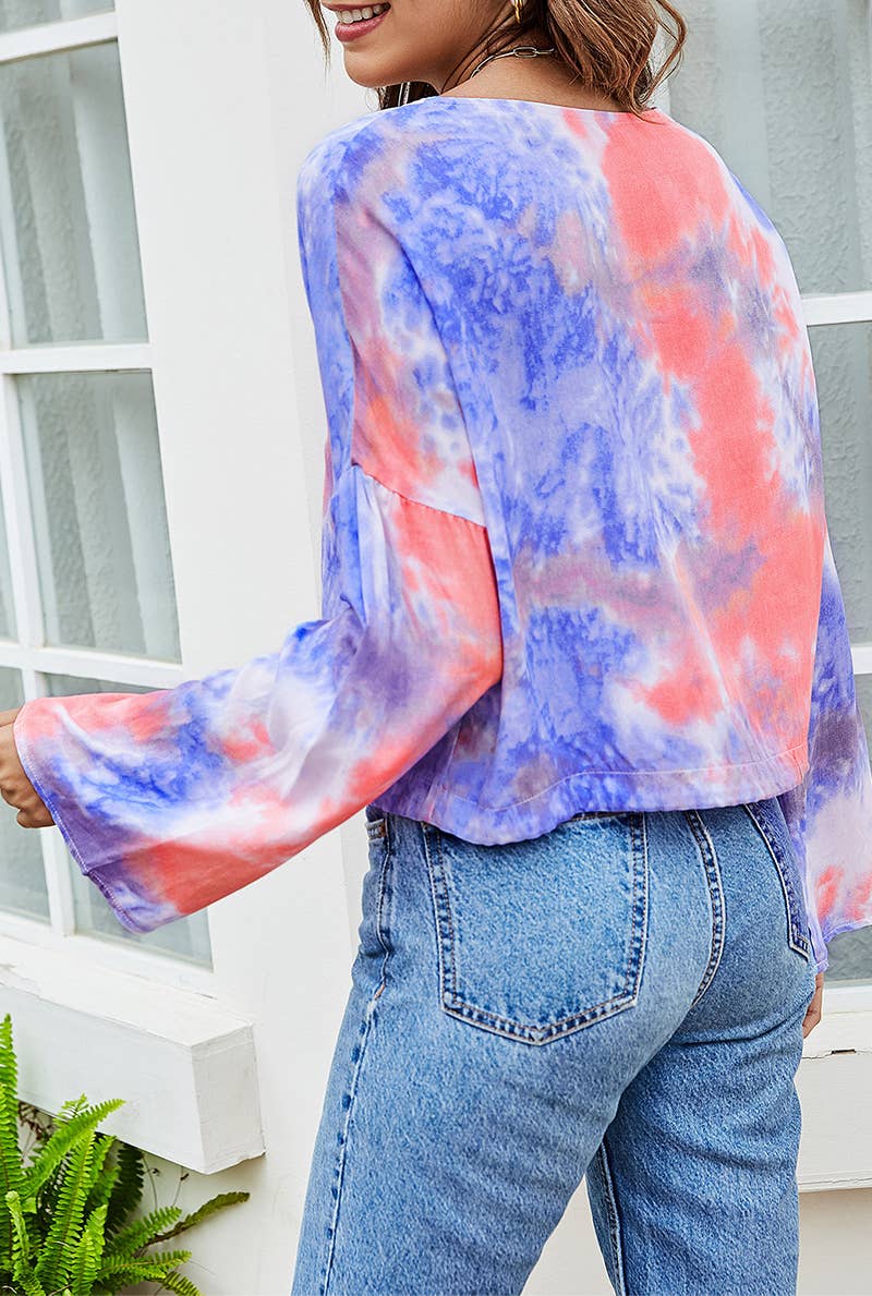 CWTTL2025_FASHION TIE-DYE CASUAL SINGLE-BREASTED T-SHIRT