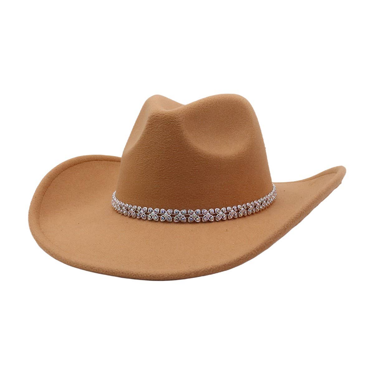 Ethnic Style  Felt Cowboy Fedora Hat_CWAH04435