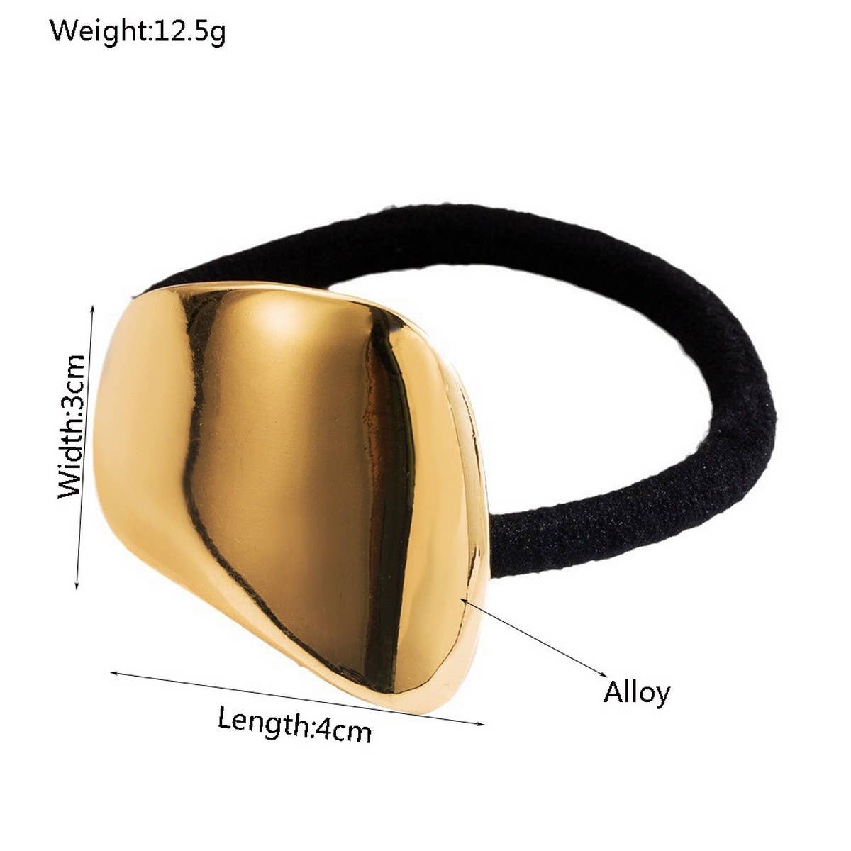 Minimalist Metal Heart Square Elastic Hair Tie
