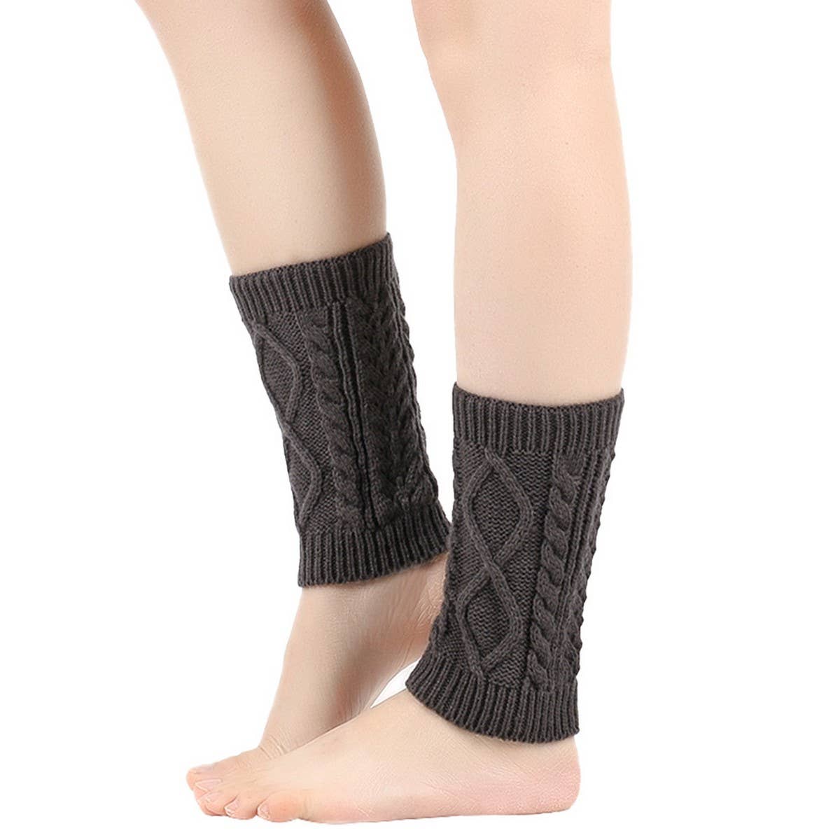 CWMS02678_CHUNKY KNIT DIAMOND BOOT CUFF LEG WARMERS