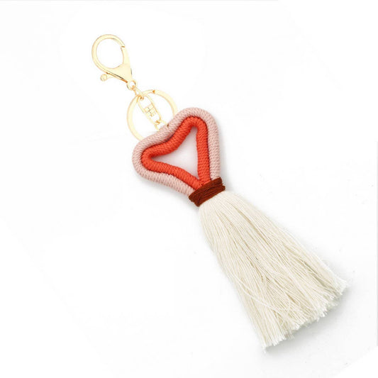 Handmade Cotton Rope Heart Keychain_CWAB5074