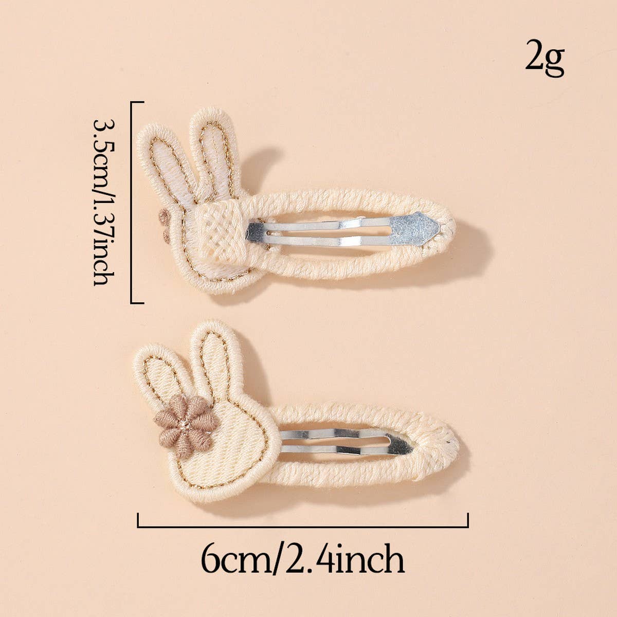 Fresh Bunny Flower Hair Clip Set for Girls