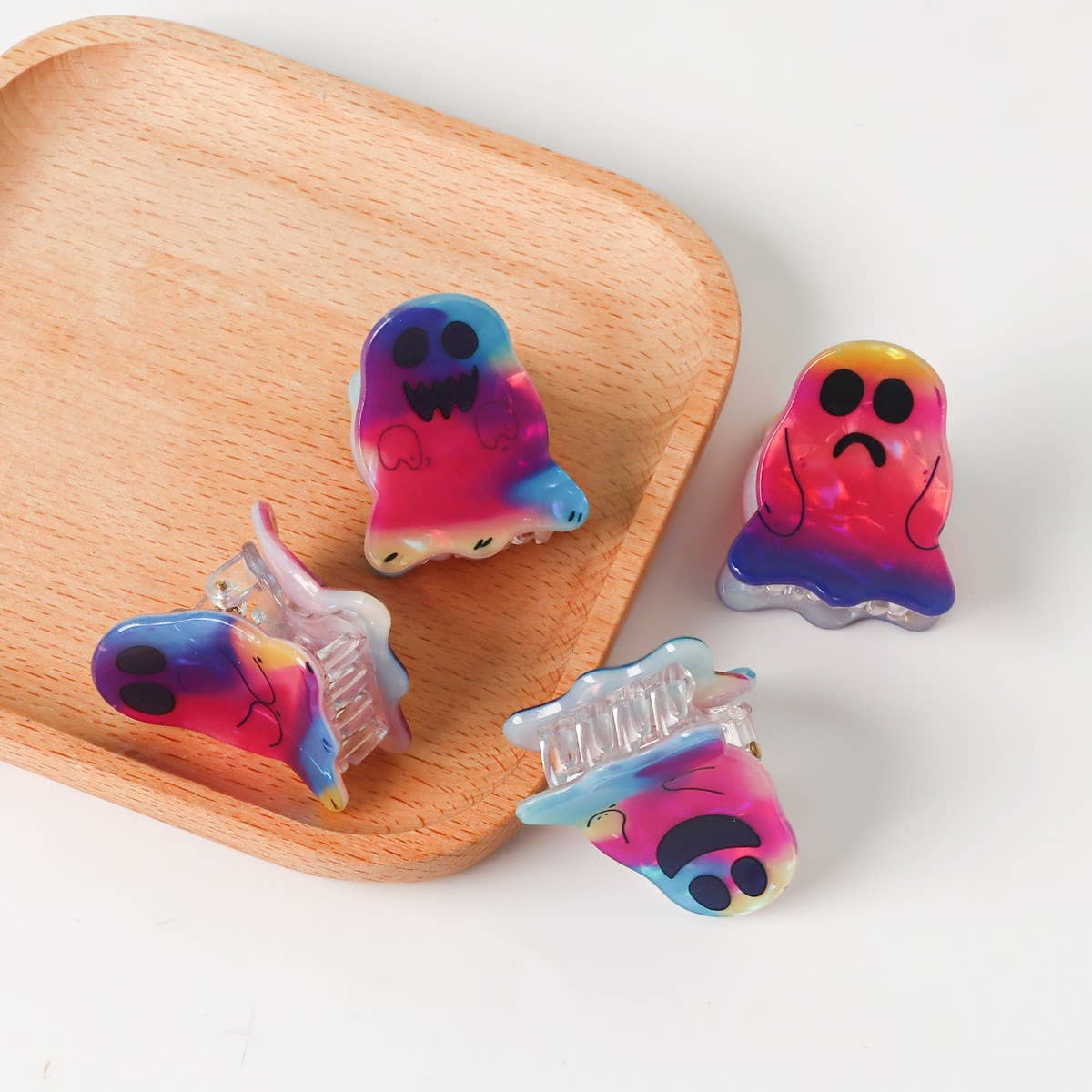 CWAHA1607_HALLOWEEN GHOST SMALL HAIR CLAW CLIP