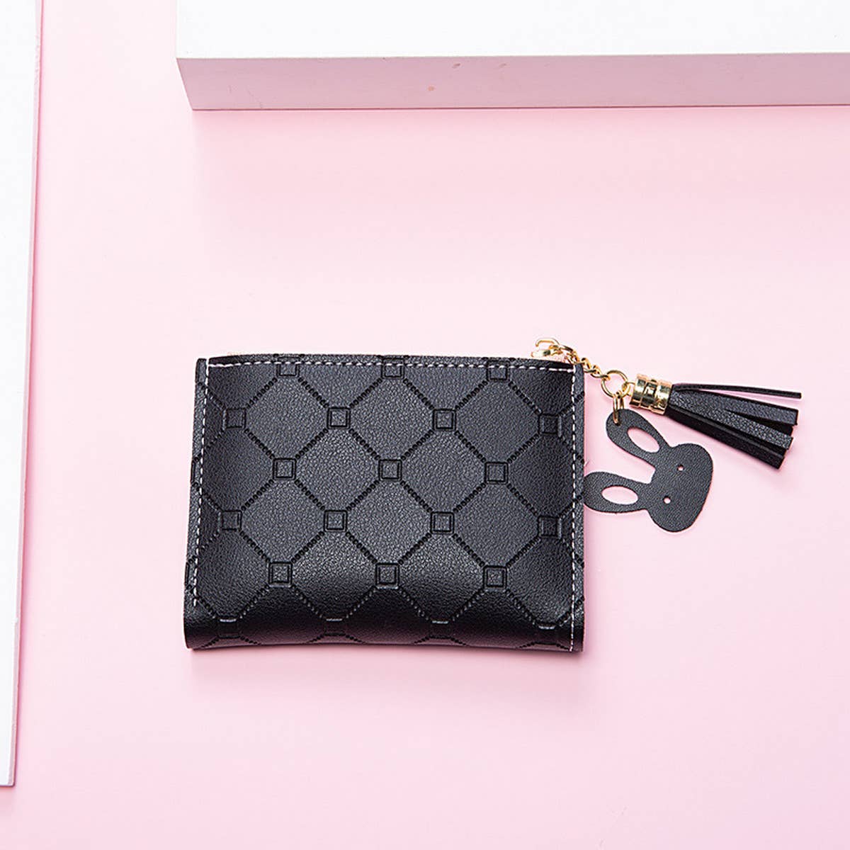 ZIP-UP BI-FOLD EMBOSSED WALLET_CWAB2602