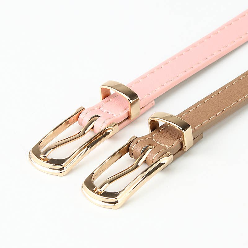 Multi-color alloy pin buckle thin waist belt