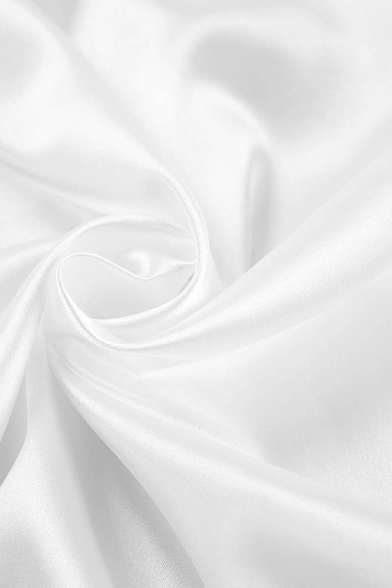 CWSPJ00532_WHITE SATIN LACE ROBE WOMEN AUTUMN LOUNGEWEAR