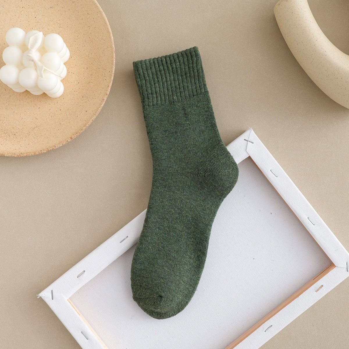 WINTER PLUS VELVET THICK WARM TERRY MID-TUBE SOCKS