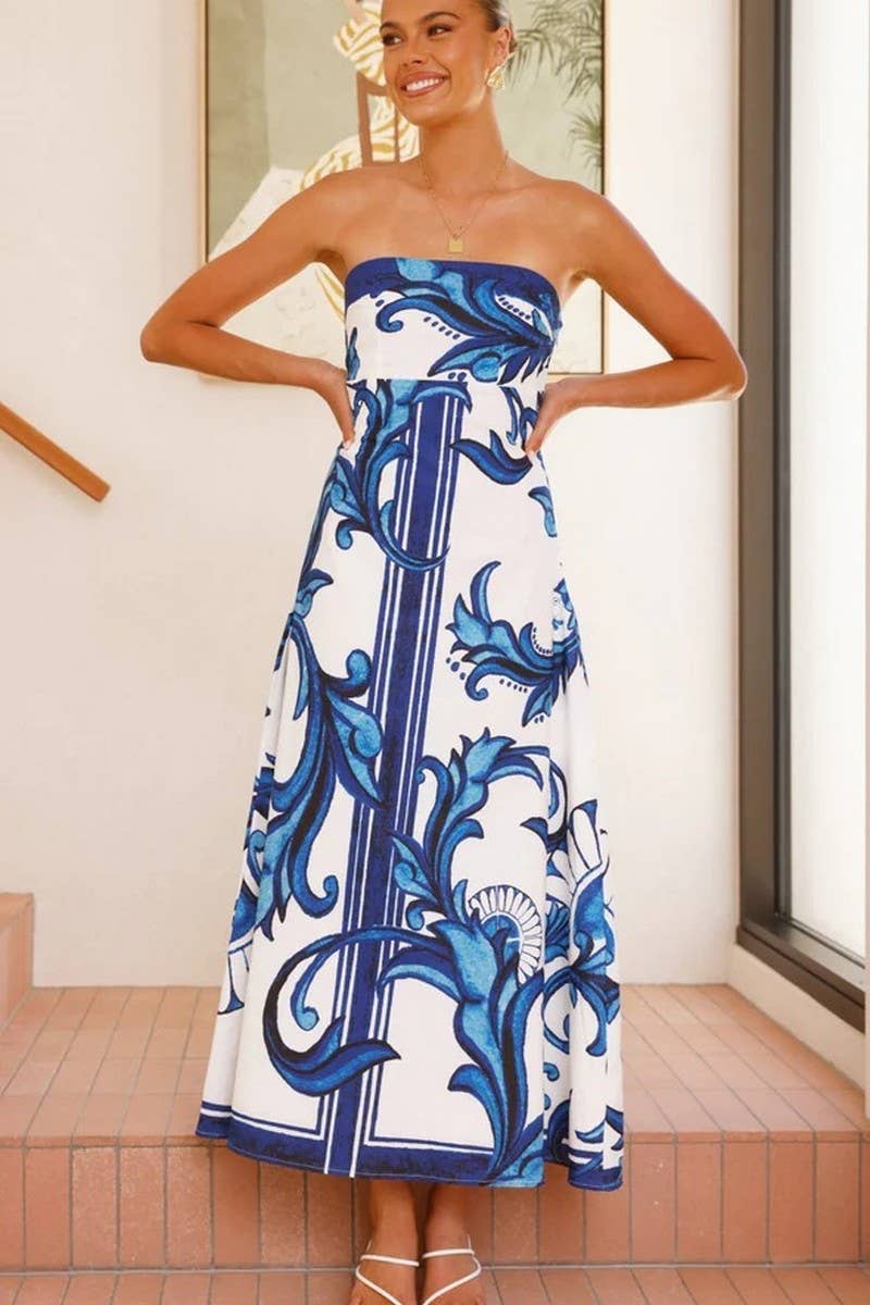 CWDMD5915_SLIM FIT TEMPERAMENT A-LINE SUSPENDER TUBE DRESS