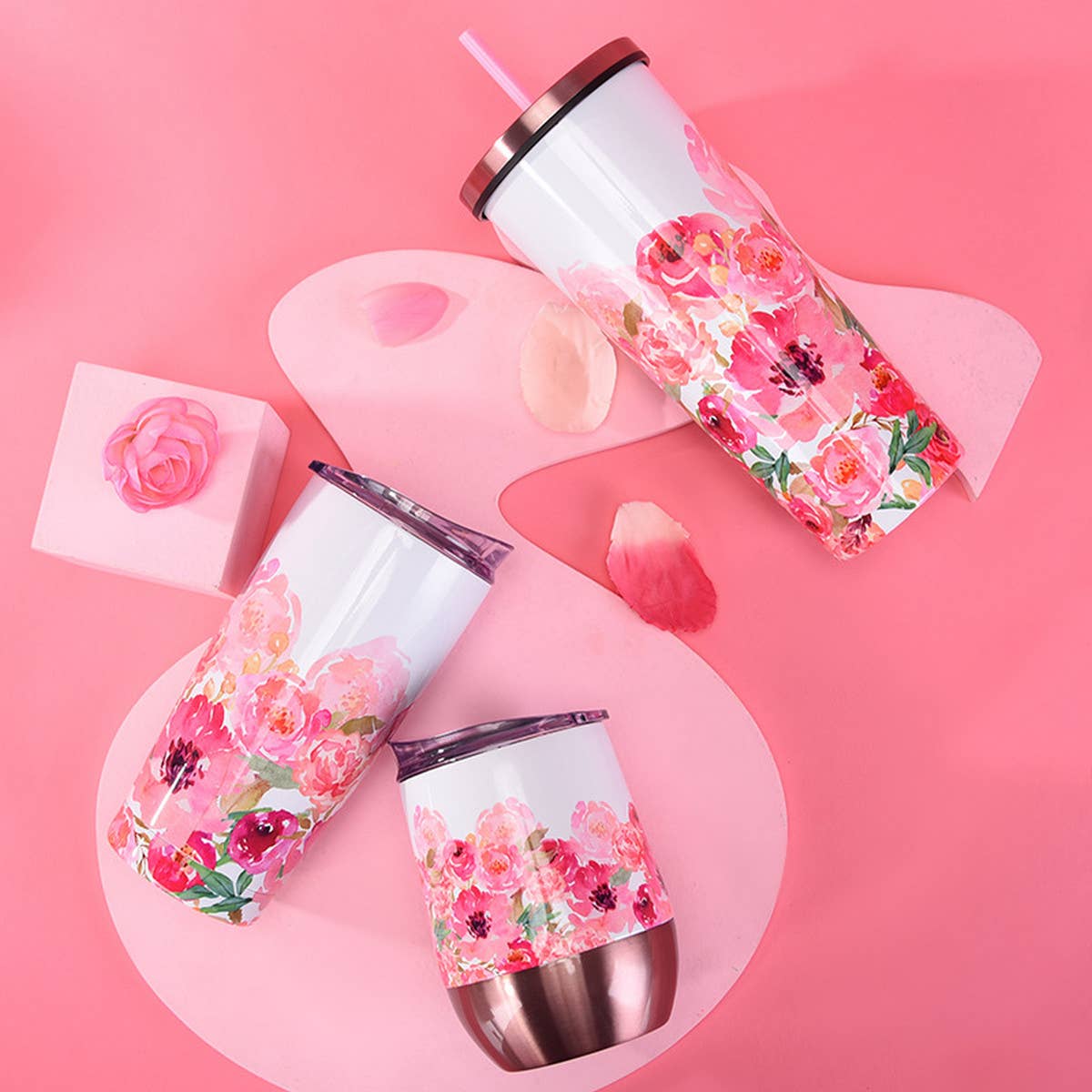 FASHIONABLE PRINTED STRAW THERMOS CUP