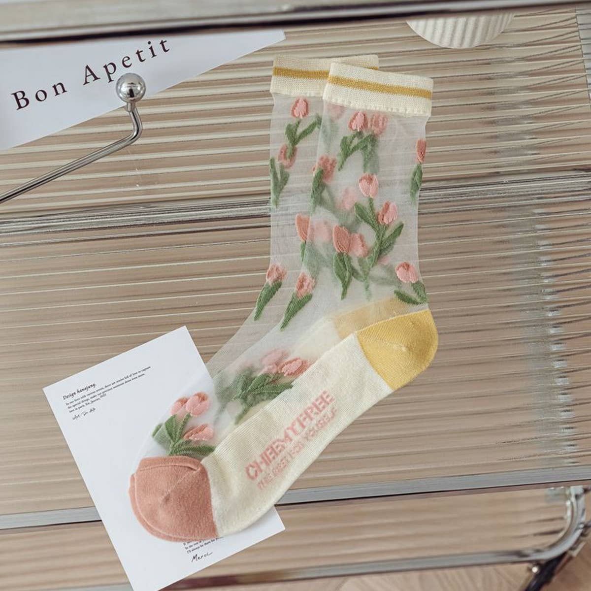 WOMEN TRANSPARENT CRYSTAL GLASS STOCKINGS