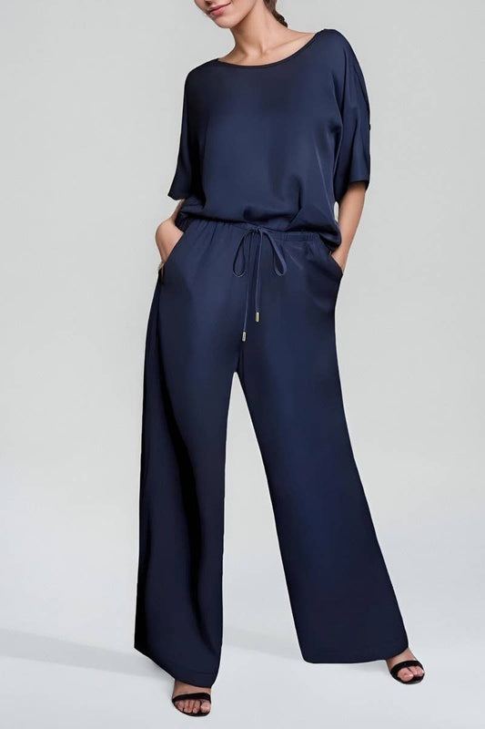 CWSTB2129_CASUAL LOOSE TEE & DRAWSTRING WIDE-LEG PANTS SET