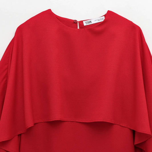 Women's Elegant Cape Sleeve Short Dress