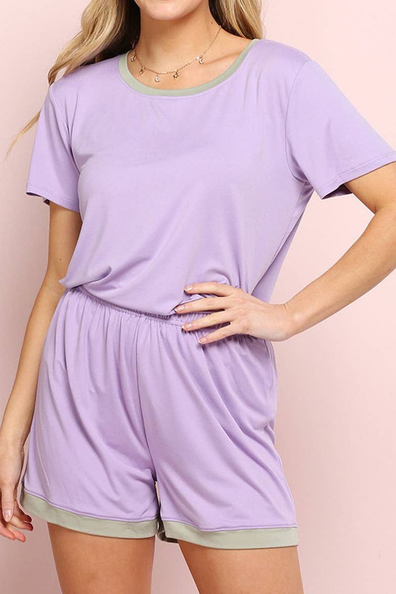 CWSPJ031-P_SHORT SLEEVE TOP WITH SHORTS PAJAMA SET