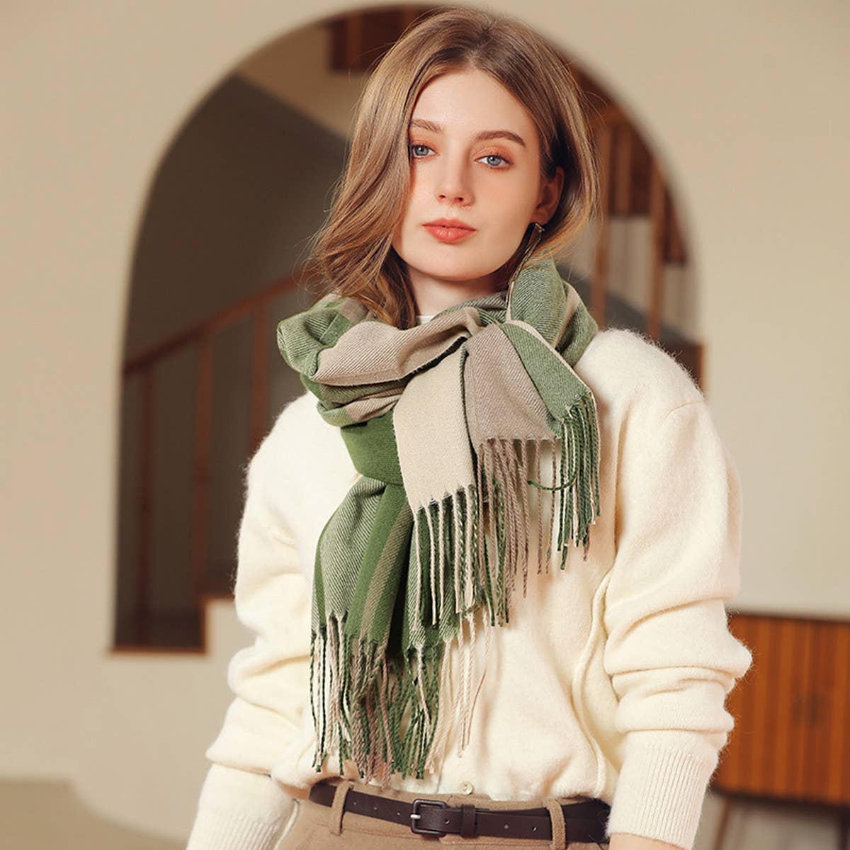 Plaid Winter Scarf ??Soft Thick Fringe Shawl 2025_CWASC0168