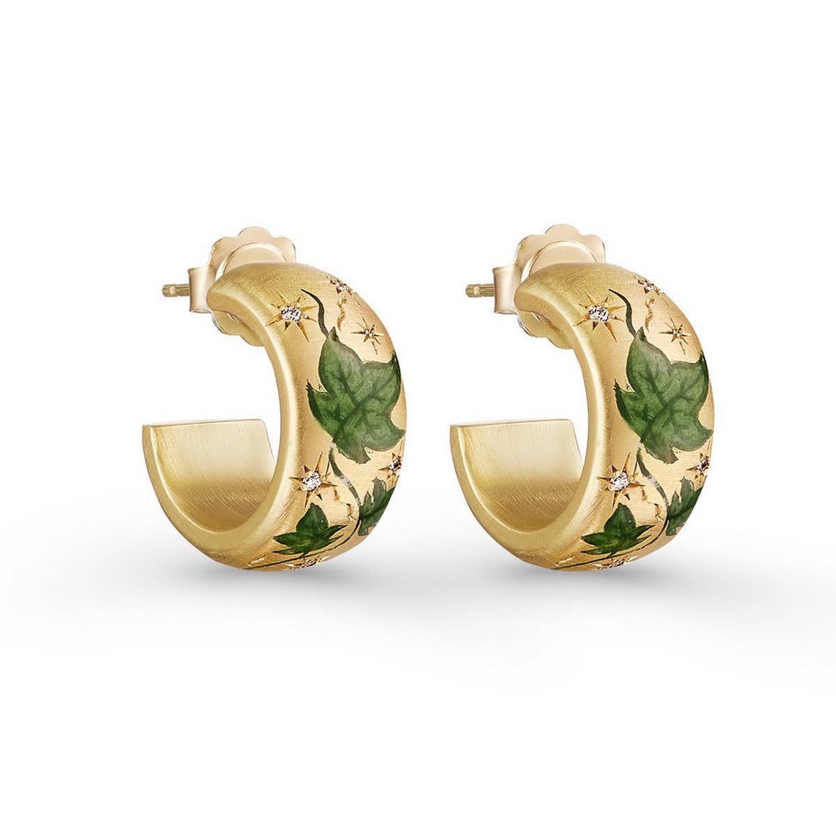 Stainless Steel Painted Flower Earrings_CWMM5726