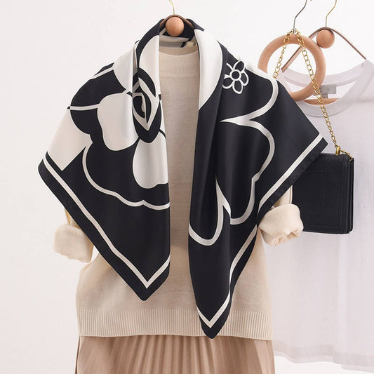 35"SATIN LARGE SILK SQUARE HAIR SCARVES  WRAPS_CWASC0256