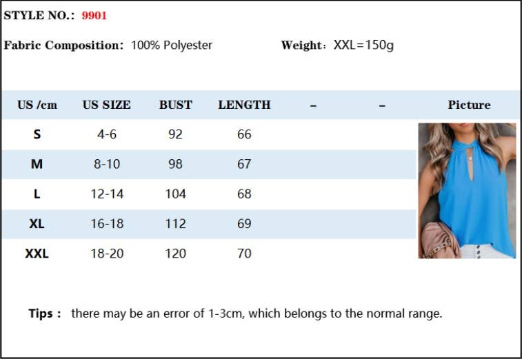 CWTBLSL0587_SOLID COLOR CHIFFON HALTERNECK PULLOVER VEST