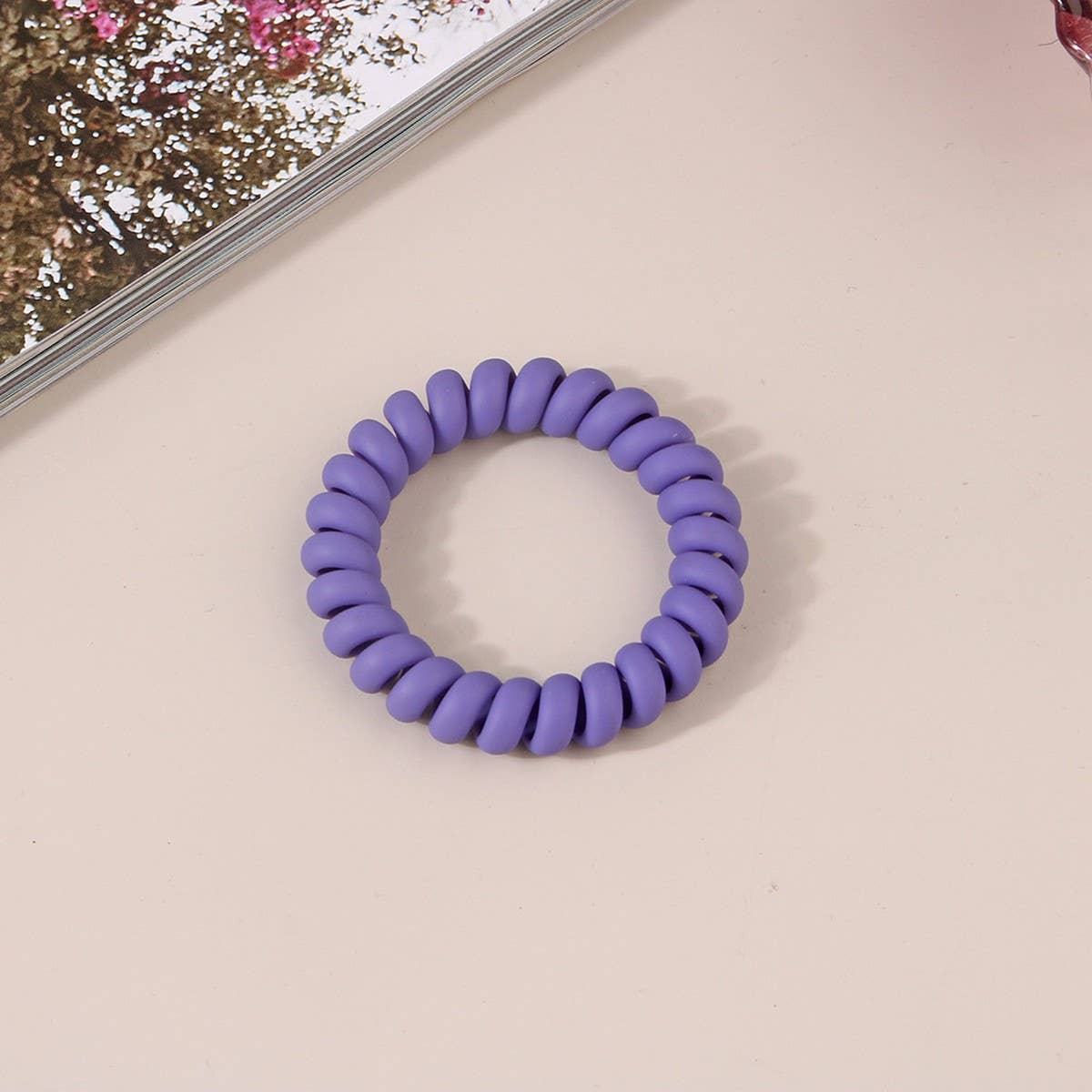 CWAHA1379_SIMPLE FROSTED PHONE CORD HAIR TIE