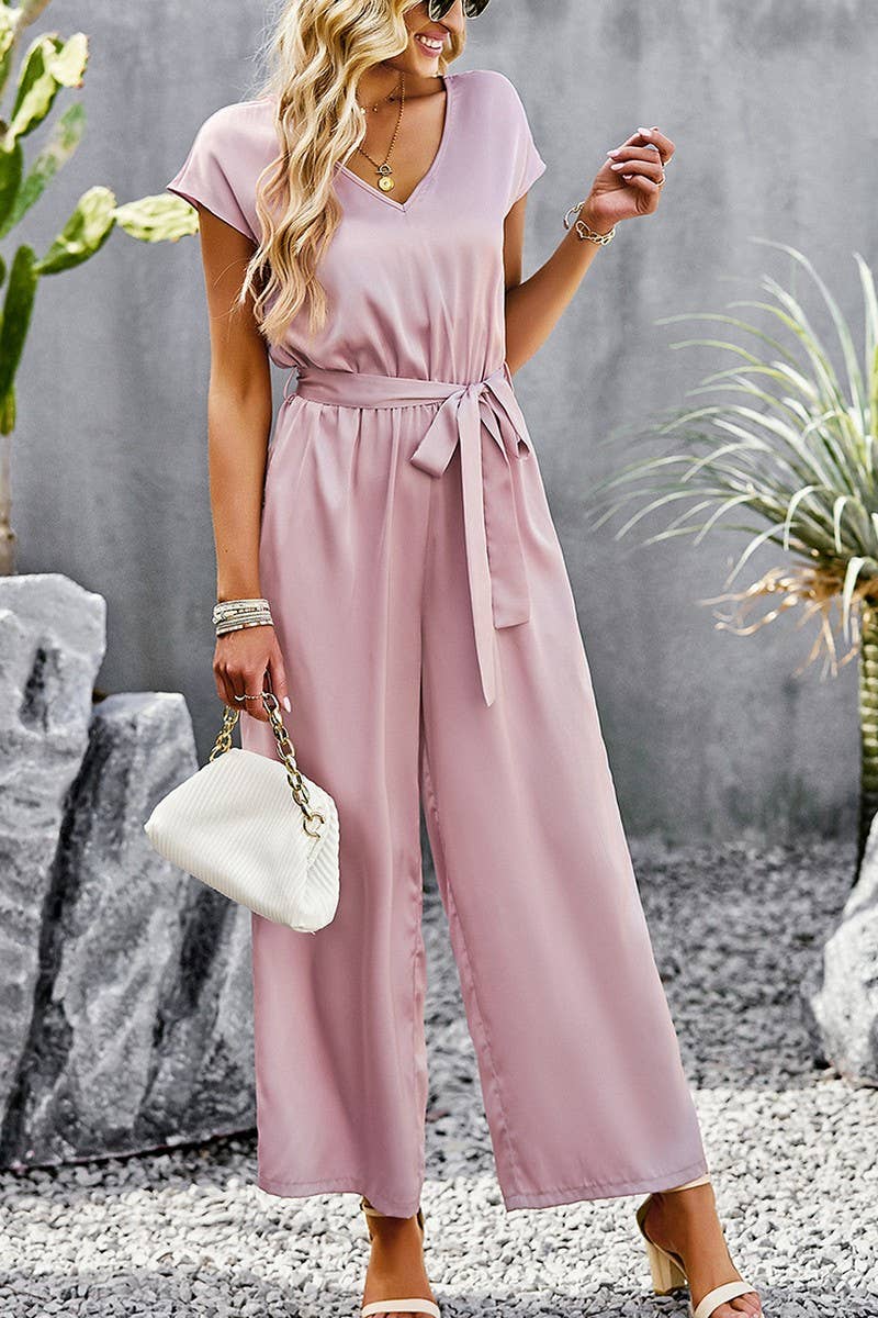 CWSJS1350_SUMMER TEMPERAMENT COMMUTING WIDE-LEG JUMPSUIT