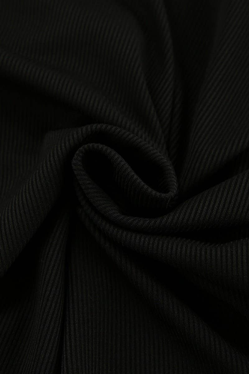 CWSPJ0245_SOLID COLOR KNITTED PAJAMAS THREE-PIECE SET