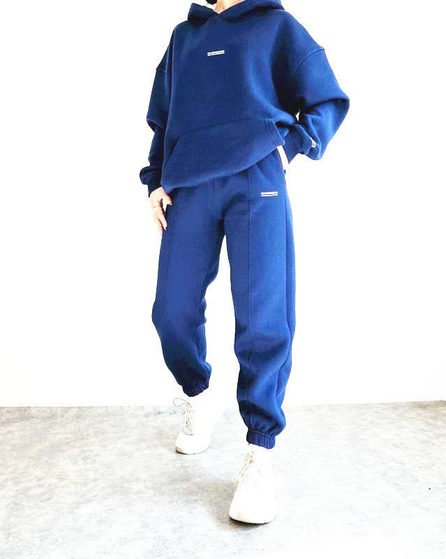 FLEECE FASHION THICK PANTS SPORT TWO-PIECE SET