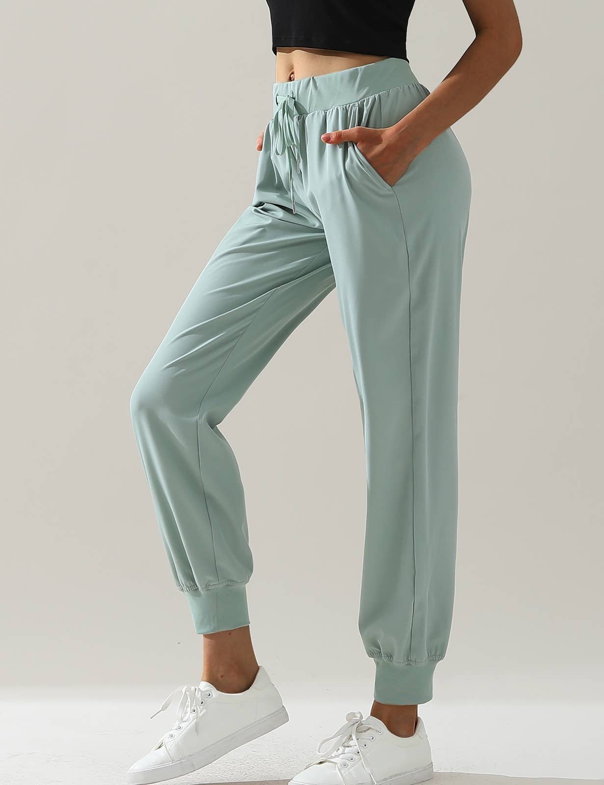 CWBLP423_Elastic Band Waist With Side Pocket Pants