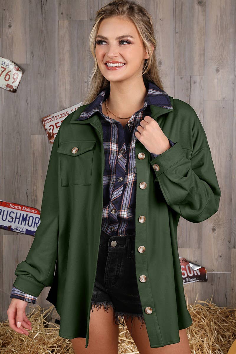 CWOJA701_SOFT AND WARM OVERSHIRTS BUTTON DOWN JACKET