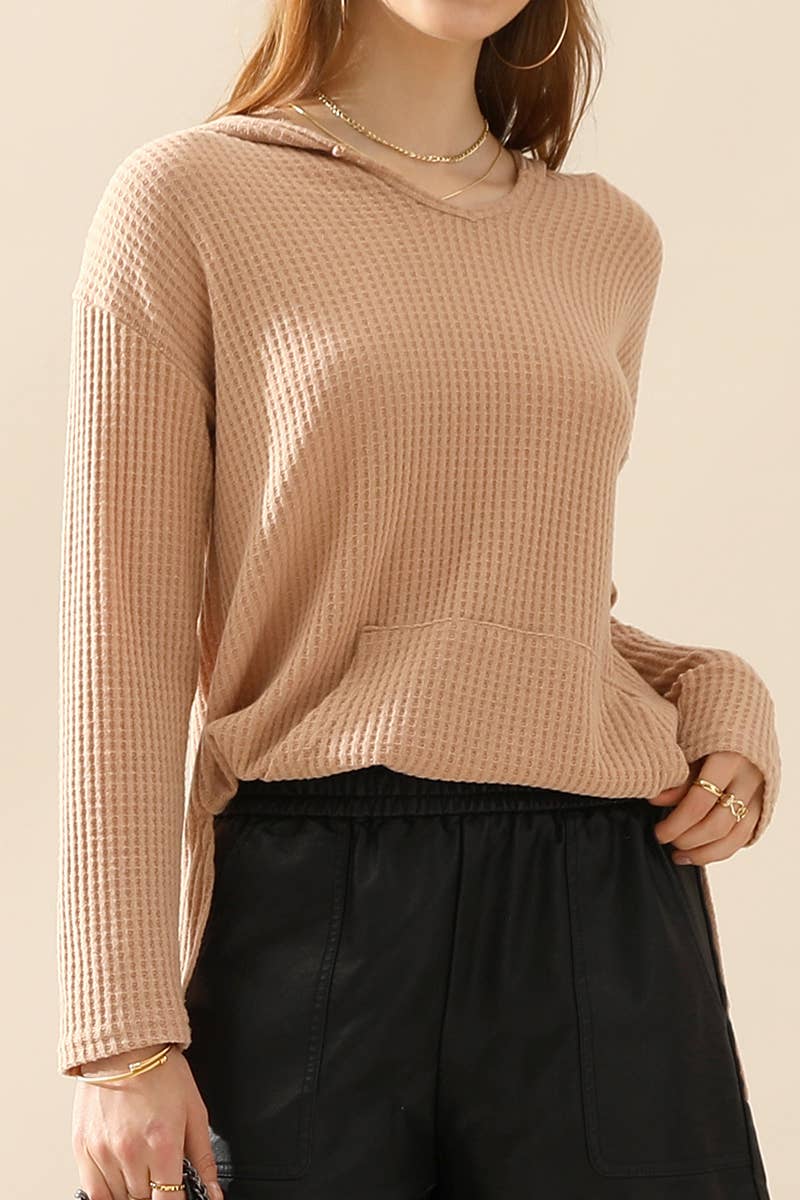 CWTTL1096_HOODIE AND POCKET PULLOVER V NECK SWEATER KNIT TO