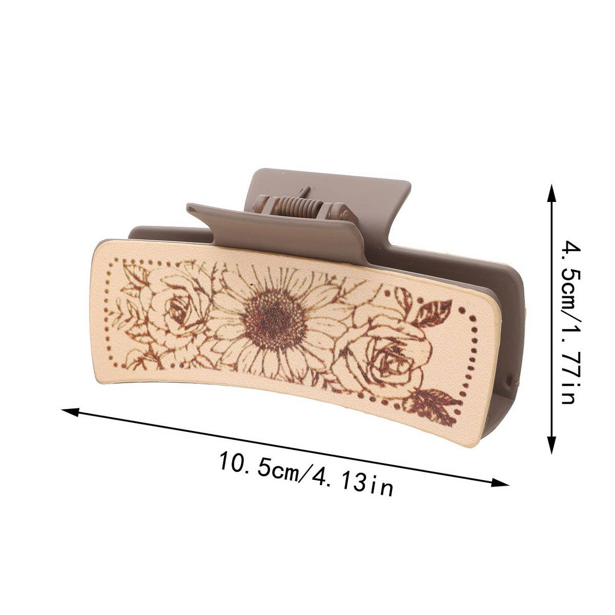 Cactus Print Leather Hair Claw Clip, Western Style_CWAHA0606