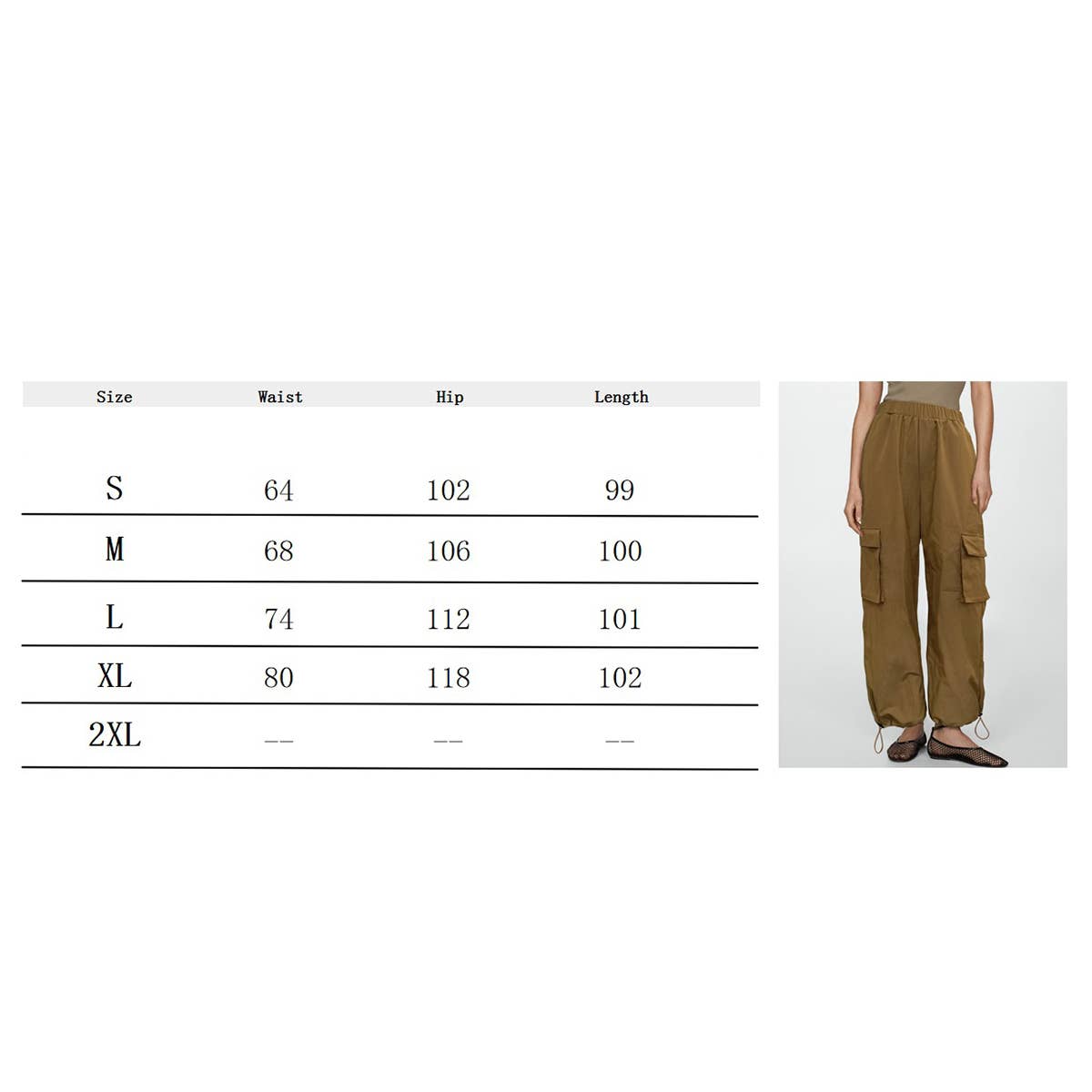 Casual loose cargo pants with ankle elastic strap