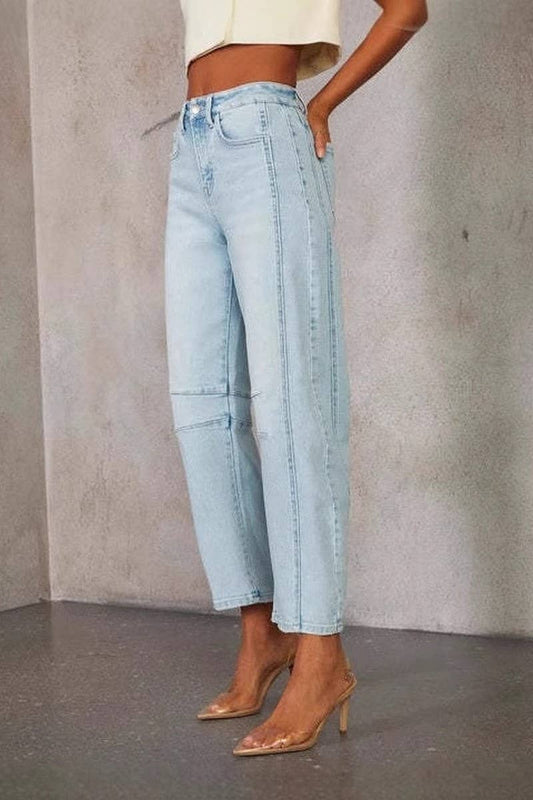 CWJP0597_WASHED MID-RISE LOOSE STRAIGHT LEG JEANS