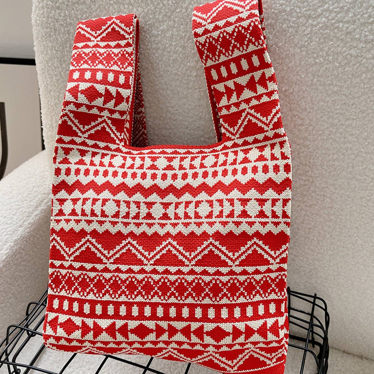 CUAB00620_STRIPED LARGE TOTE BAG WOMEN¡¯S SHOULDER HANDBAG