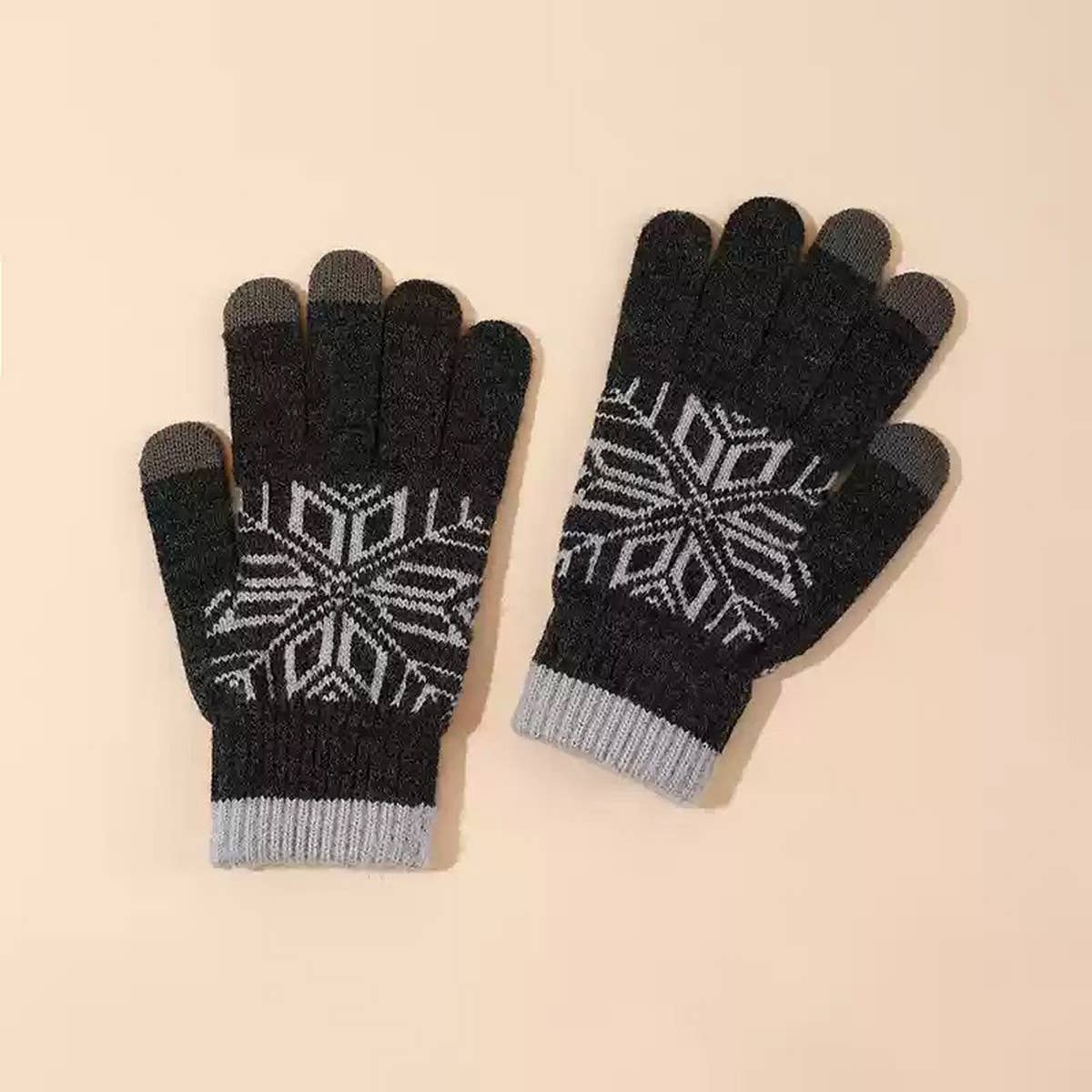 CWAG00578_UNISEX WINTER WOOL KNIT TOUCHSCREEN GLOVES