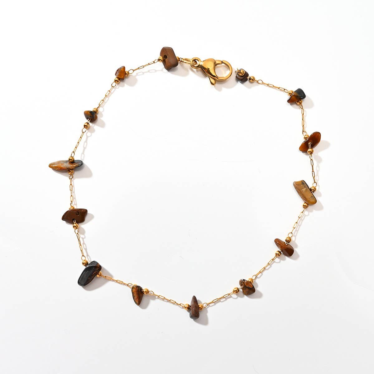 Stainless Steel Anklet with Colorful Stone Beads_CWAJE4612